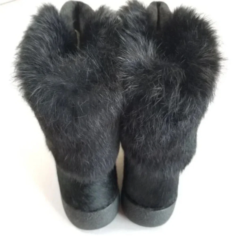 Women's Pajar Livia Black Fur Boots size 7 (euro 38)